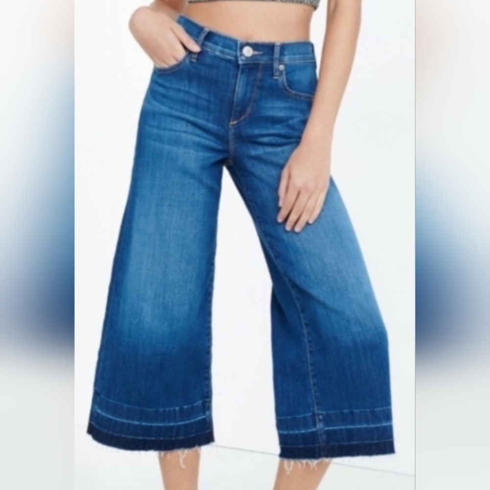 Express  Culottes High Rise Flare Wide Leg Size 4  Strech